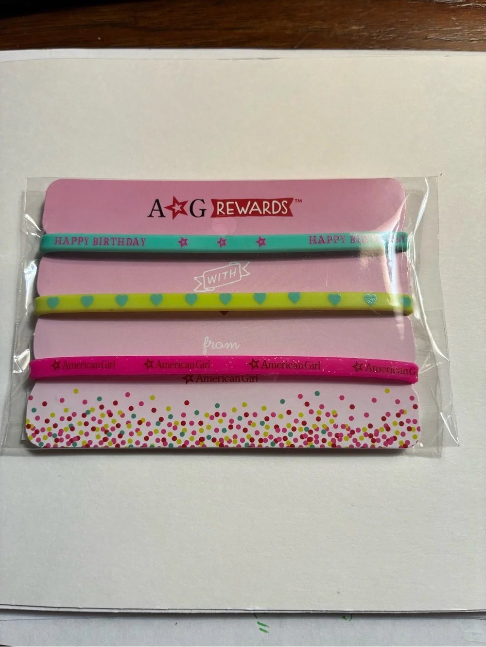 Retired American Girl Kids' Birthday Silicone Bracelet Set NEW